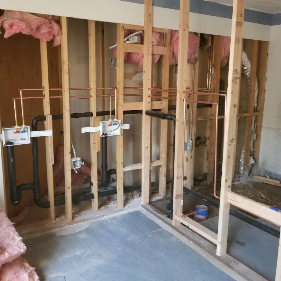 Copper pipe rough-in and plumbing installation in Passaic